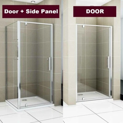 Aica Pivot Shower Door Enclosure Cubicle Tray Waste 700/760/800/860/900/1000mm