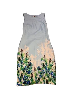 Vestido Vaina de Buceo Calvin Klein Para Mujer Azul Estampado Floral Borde 4 Midi Pascua - Imagen 1 de 13