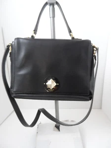 Kate Spade Classic Black Leather Shoulder Satchel Bag Purse Handbag - 11 x 8 x 4 - Picture 1 of 13