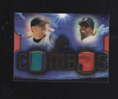 2004 SP GAME USED PATCH STELLAR COMBOS DUAL PATCH PEDRO MARTINEZ/SCHILLING #6/25 - Image 1 of 2