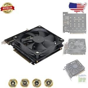 Efficient 4X NVME M.2 to PCI-E Express RAID Card with Fan for Enhanced Storage - Picture 1 of 11