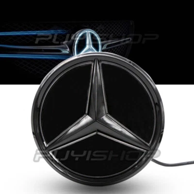 Illuminated Black Led Grill Emblem Logo Light For Mercedes Benz GLC GLS 15-19 - Image 1 of 4