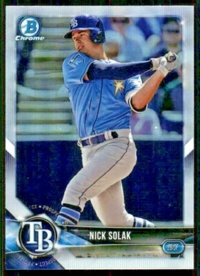 2018 BOWMAN  DRAFT CHROME BASE  REFRACTOR  BDC-46 NICK SOLAK RAYS  - Image 1 of 2
