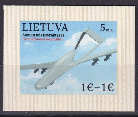 Lithuania 2022 Crowdfunded Bayraktar. War in Ukraine. Support Ukraine MNH** Cover