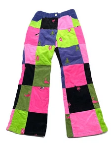 Lilly Pulitzer Girls Multicolored Patchwork Embroidered Lined Pants Sz 6X - Picture 1 of 12