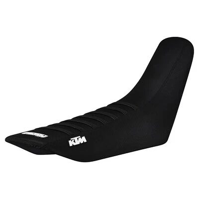 Cubierta de asiento KTM 350 400 620 EGS SC EXC 1994-1997 TODO NEGRO COSTILLAS NEGRAS #432 LOGOTIPO Foto 1 de 4