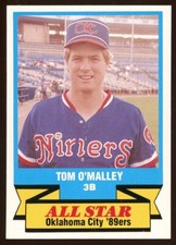 1989 CMC Team Issue Oklahoma City '89ers TOM O'MALLEY RC ROYALS GIANTS ORANGE NJ