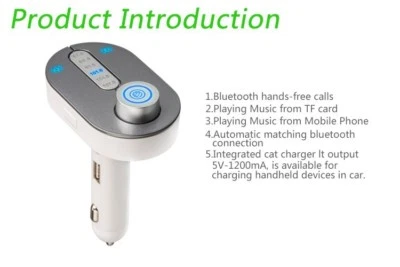 T9 Bluetooth Car Kit FM Transmitter MP3 Modulator Player Charger - Image 1 of 4