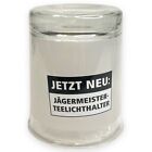 Jägermeister Teelicht Glas Windlicht Kerzenhalter geätztes Glas mit Rudi Logo