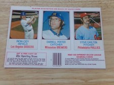 🔥1975 Hostess Panels Cards RON CEY  DARRELL PORTER  STEVE CARLTON  Uncut Sheet