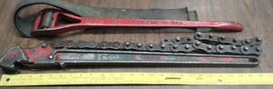 LOT HIT CW-8 27” HUGE Pipe Chain Wrench Drop Forged + REED SW24A STRAP WRENCH - Picture 1 of 14