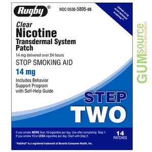 Rugby Nicotine Patch Step 2 (14mg) Clear 6 boxes 84 patches - Picture 1 of 2