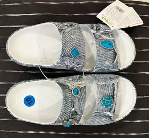 Sandalias Crocs Clásicas Denim Slide 2.0 Moonlight Sin Cordones Zuecos Talla 10 Raras - Imagen 1 de 16