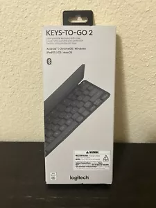 Logitech KEYS-to-GO 2 Portable Bluetooth Tablet Keyboard, Builtin Cover Graphite - Picture 1 of 1