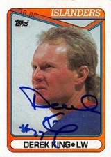 Derek King autographed Hockey Card (New York Islanders, 67) 1990 Topps #128