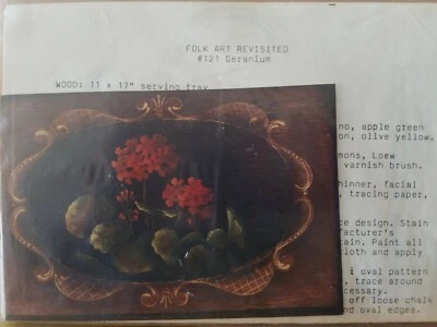 RITA MARTIN  1987 GERANIUM FOLK ART PAINTING PATTERN 121  - Image 1 of 3