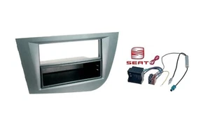 Soporte Marco y conexiones Radio 2Din Seat Leon II 2005 2010 GRIS - Imagen 1 de 8