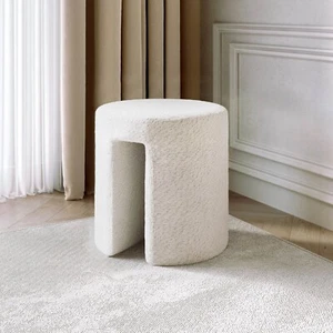 Taburete Isla Ivory Bouclé para Dormitorio Salón Decoración Hogar - Imagen 1 de 6
