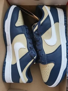 Size 8.5W- Nike Dunk Low Next Nature Navy Gold W. In Hand, Ships Asap - Picture 1 of 6