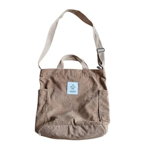 Bolso Bandolera Living Traveling Share Marrón Pana Bolsillos Laterales - Imagen 1 de 6