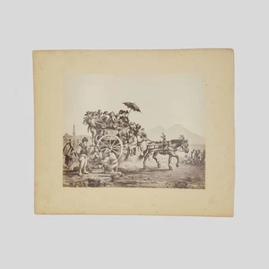 Sommer Fotografia Albumina Cappella Caracciolo Calesse Resina Napoli 1880 ca - Picture 1 of 2