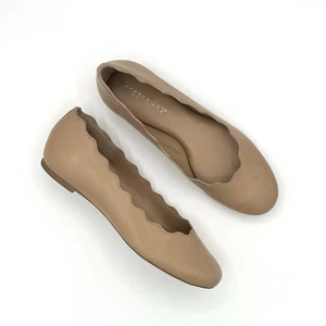 Cooperkey Leder Ballerinas überbacken beige nude Gr. 6 minimalistisch klassisch schick - Bild 1 von 8