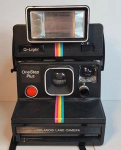 Vintage Polaroid One Step Plus Instant Land Camera With Q Light Flash Untested - Bild 1 von 10