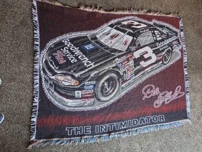 Tapiz manta The Intimidator vintage Dale Earnhardt #3 hecho en EE. UU. 42x56" Foto 1 de 4