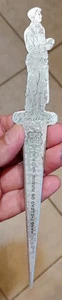 Old Aluminum "Die Cut Man" LETTER OPENER "HUBBARD HARDWARE" - Picture 1 of 4