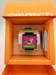 Swatch Break Free Keith Haring Breakdance Watch Limited Fresh Fest Break Dance - Picture 1 of 15