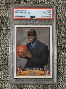 Dwayne Wade 2003-04 Topps RC Rookie #225 Gem Mint PSA 10 Miami Heat Bulls - Foto 1 di 2