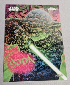 2025 Topps Chrome Star Wars Yoda Galactic Graffiti /50 Mini Diamond GG-21 - Picture 1 of 6