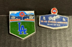 2015 Los Angeles Dodgers Pin Unocal 76 Pins "12 Cy Young Awards" Pair - Picture 1 of 4