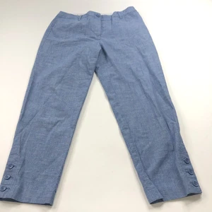 Talbots Perfect Crop 6 (Fit 31W 25L) Cotton Mid Rise Pants Blue - Picture 1 of 11