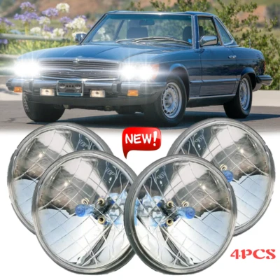 Fit Mercedes-Benz 380SL 450SL 560SL 4PCS 5.75" Round Headlights Hi/Lo Beam - Image 1 of 4