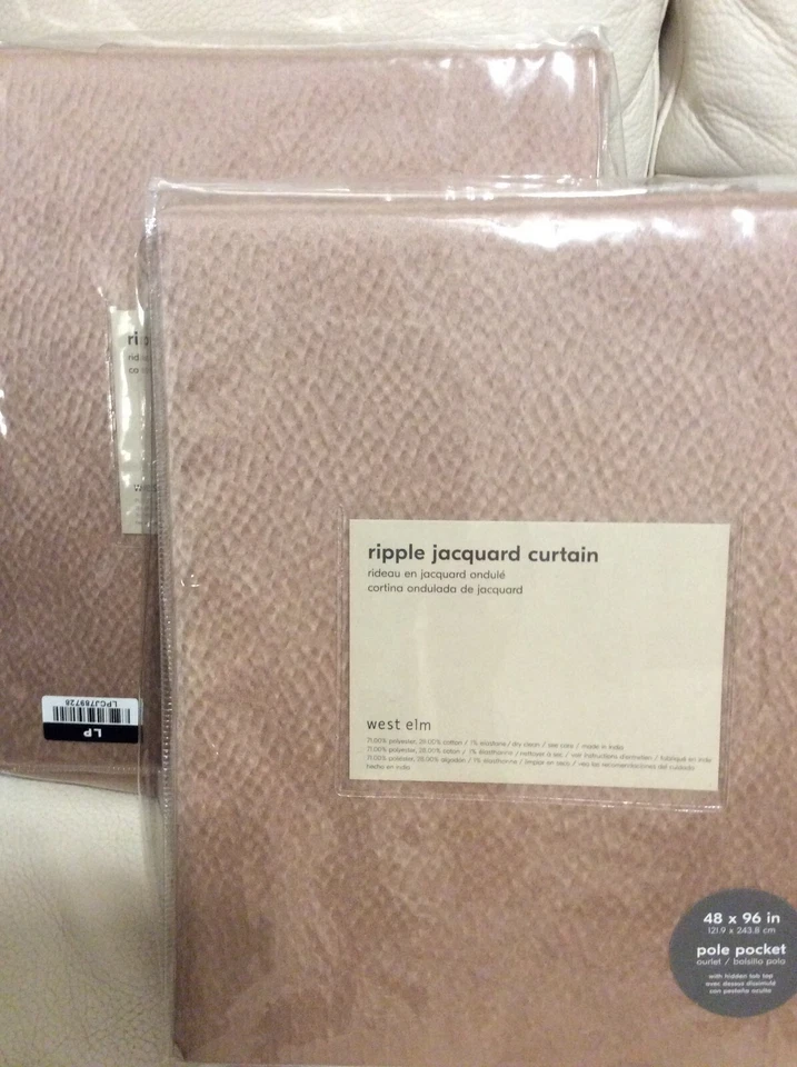 Cortina Jacquard Ondulada West Elm One (1) 48x96 ¡NUEVA EN PAQUETE! Rubor polvoriento Foto 1 de 1