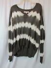 Nwt Crave Fame Green White Tie Dye Long Sleeve Sweater V-Neck Junior Xl Org $44