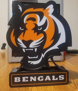 3D Printed NFL Football Cincinnati Bengals Lightbox Lamp Light - Picture 1 of 2