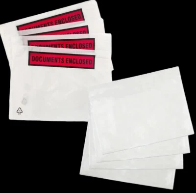 DOCUMENTS ENCLOSED WALLETS ENVELOPES SELF ADHESIVE A7 A6 A5 SIZE PLAIN & PRINTED - Image 1 of 3