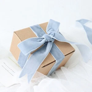 1" x 10 yards DUSTY BLUE Velvet Nylon RIBBON Roll DIY Craft Supplies Party - Picture 1 of 8
