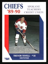 Trevor Tovell 1989 Spokane Chiefs #18 Hockey Card