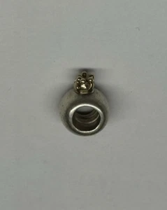 Authentic Two Tone Pandora Silver & 14k Gold Charm "King Crown" 790122 - Picture 1 of 5