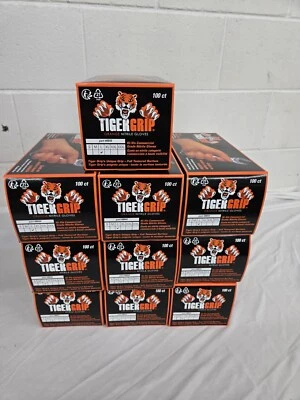 EPPCO Tiger Grip Nitrile Gloves LARGE - 7MIL Hi-VIS Orange - 10 Boxes - 1 Case