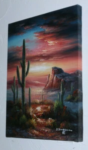 Original Signed Bernard Duggan Oil Painting- Southwestern Landscape- 16 x 12 - Picture 1 of 10