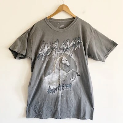 UO Exclusive Lady Gaga Born This Way Unicorn Distressed Gray Tee Shirt Medium - Image 1 of 4