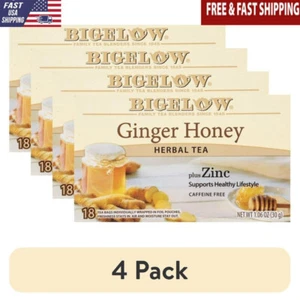 Ginger Honey Plus Zinc Herbal Tea Bags 18 Count Caffeine Free Aroma Freshness US - Picture 1 of 6