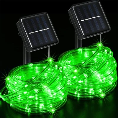 2X Solar LED Rope Light Outdoor Waterproof PVC Pipe Glitter Fairy String Light - Image 1 of 4