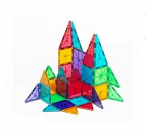 Colorful Magnetic Tiles for Kids Ages 3+ Award Winning STEM Approve Educational  - Picture 1 of 8