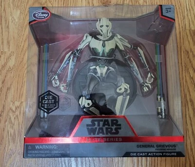 Star Wars Elite Series General Grievous Black Disney Store Die Cast Clone Damage - Image 1 of 4