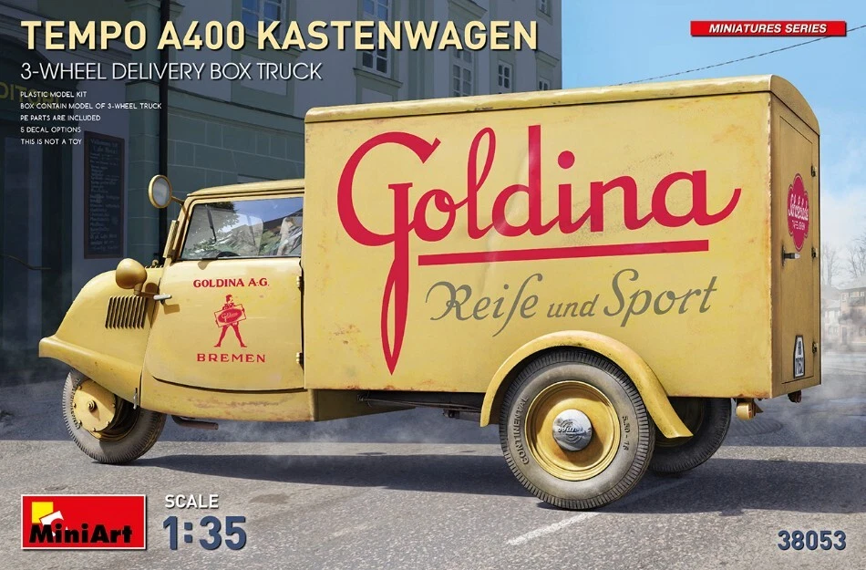 Modellino auto camion model kit TEMPO A400 KASTENWAGEN TRUCK scala 1:35 - Immagine 1 di 1